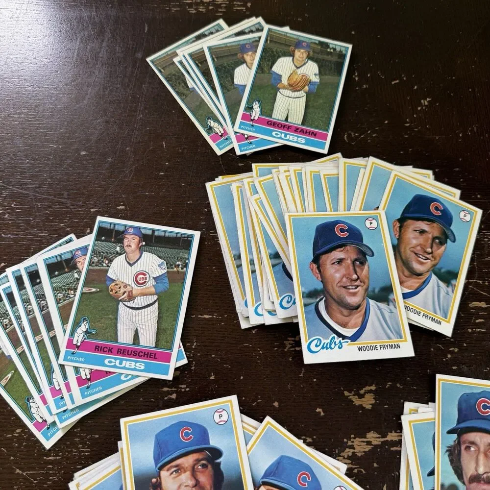 1970s Chicago Cubs Baseball 140 Card Lot With Lots Of Multiples